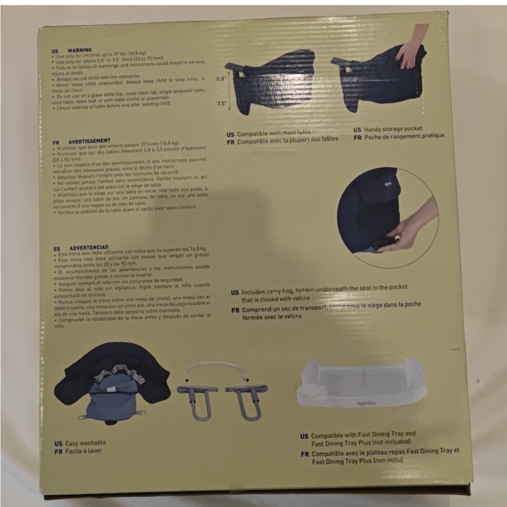 BRAND NEW Inglesina Portable Table Chair in Dark Blue